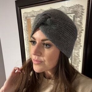 Naked Cashmere Grey Knit Beanie Hat